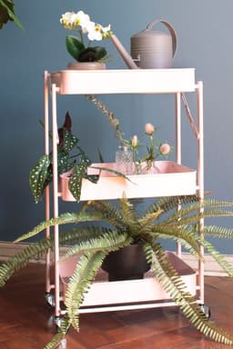 Carro Organizador Plegable con Ruedas Rosa Rosado