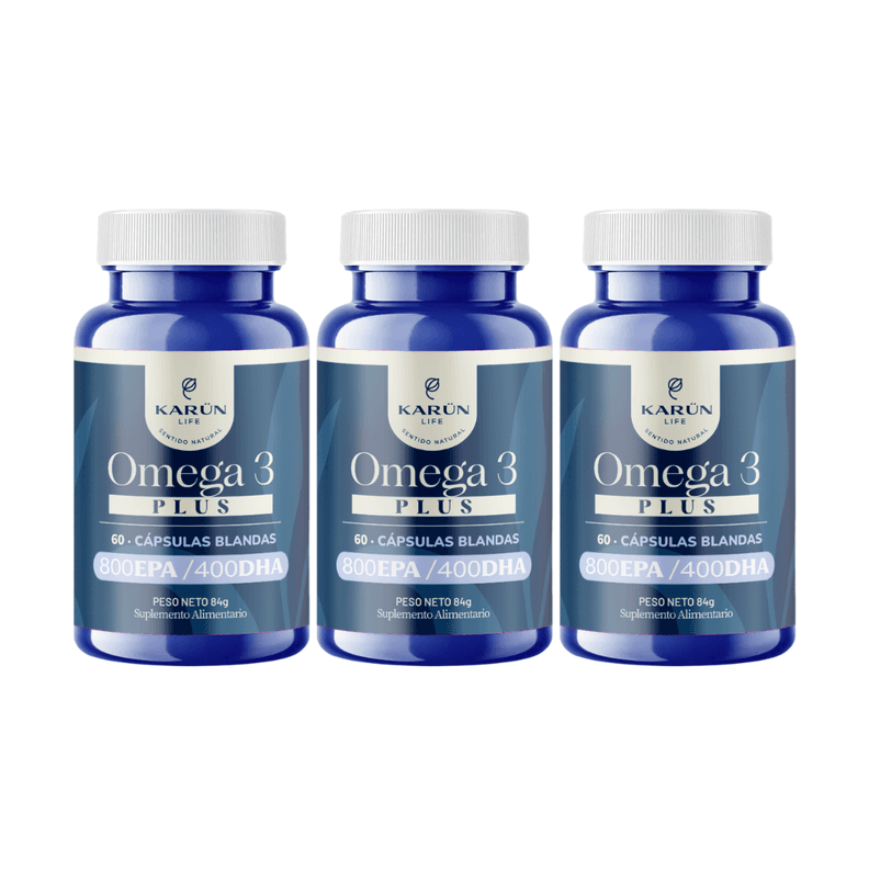Pack x3 Omega 3 Plus 800 Epa Y 400 Dha 180 Cap Karun Life