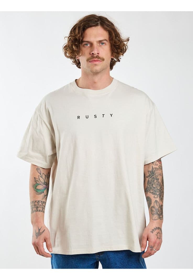 Polera Oversize R Microbes Blanco Hombre Rusty L