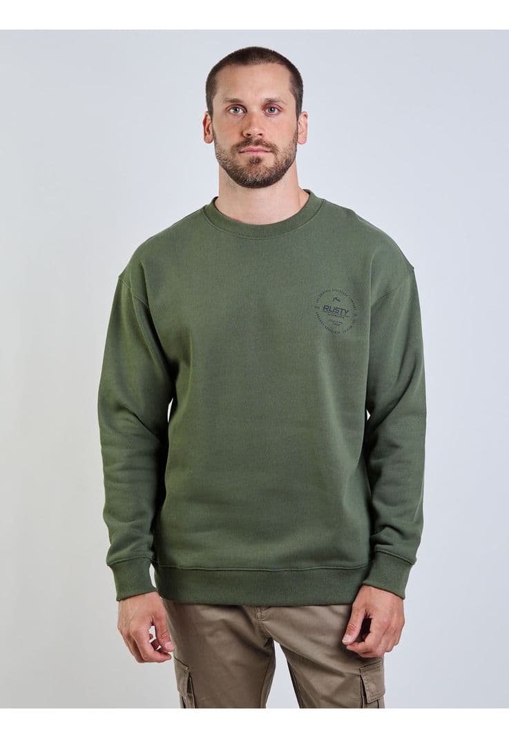 Poleron CR Seal Our Kind Crew Verde Hombre Rusty M