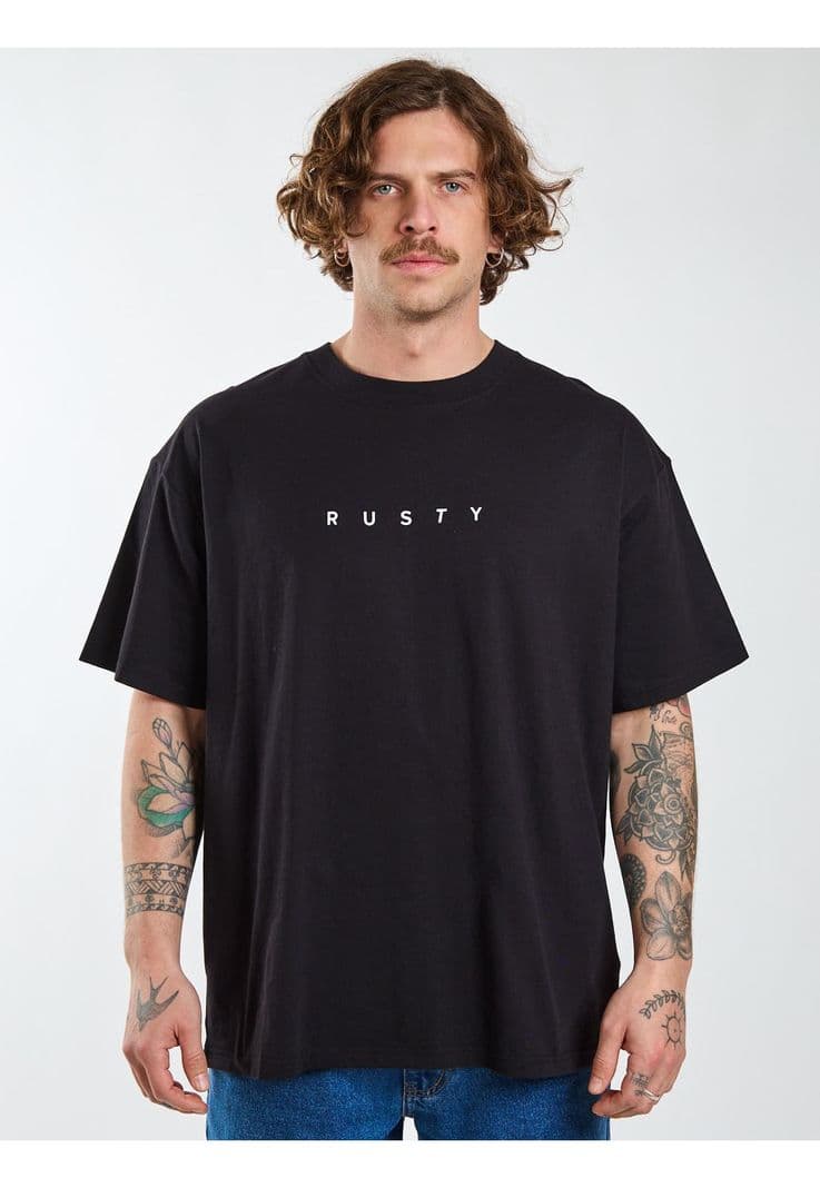 Polera Oversize R Microbes Negro Hombre Rusty S