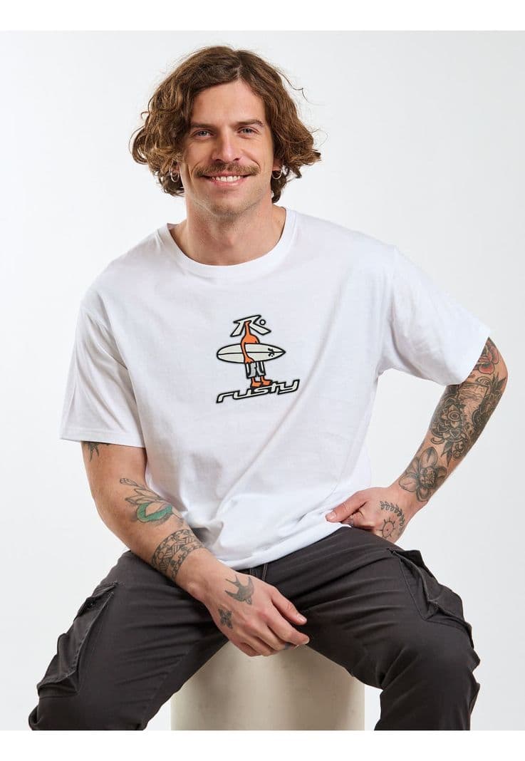 Polera MC Coastal Blanco Hombre Rusty L