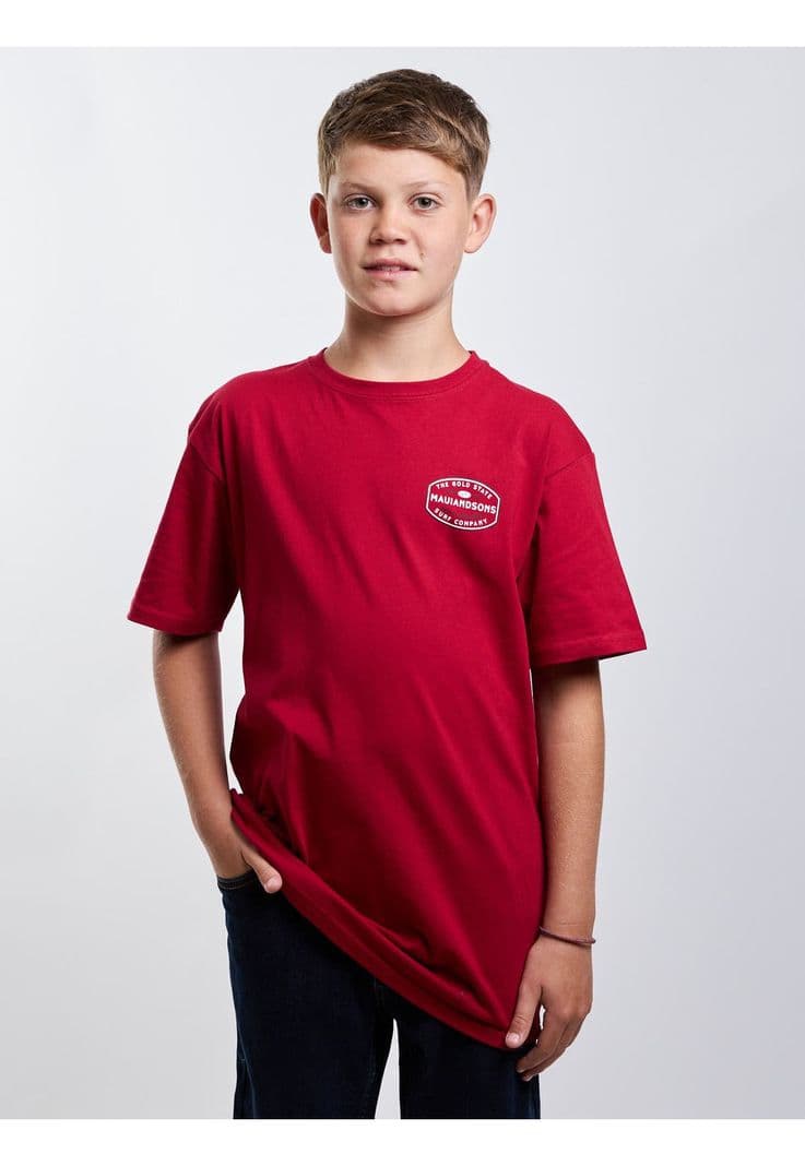 Polera MC Gold State Rojo Infantil Maui And Sons 12