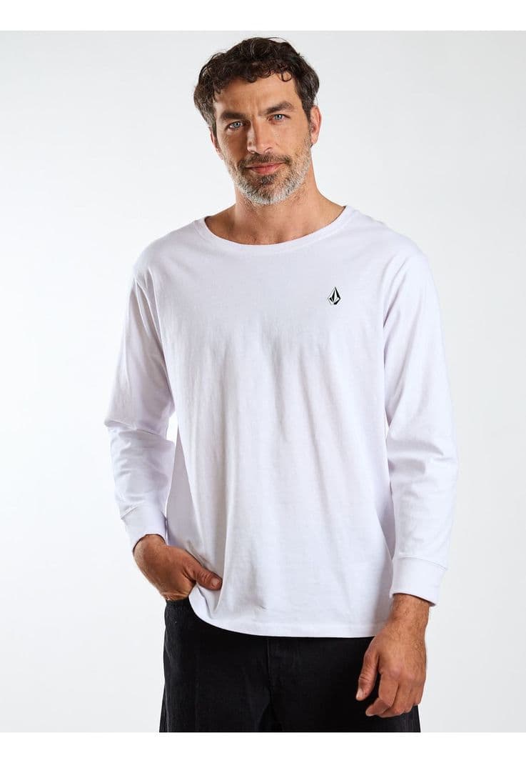 Polera ML Fracture Blanco Hombre Volcom XXL
