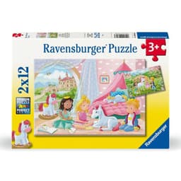 Puzzles 2 x 12 Pequenas Princesas y Unicornios Amarillo 28