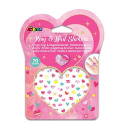 Set de Anillo y Stickers para Unas - Corazones Fucsia 17