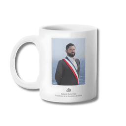 Taza Presidente de Chile Gabriel Boric Tazon 325ml Blanco