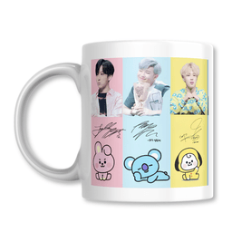 Taza BTS K Pop BT21 Tazon 325 ml Blanco