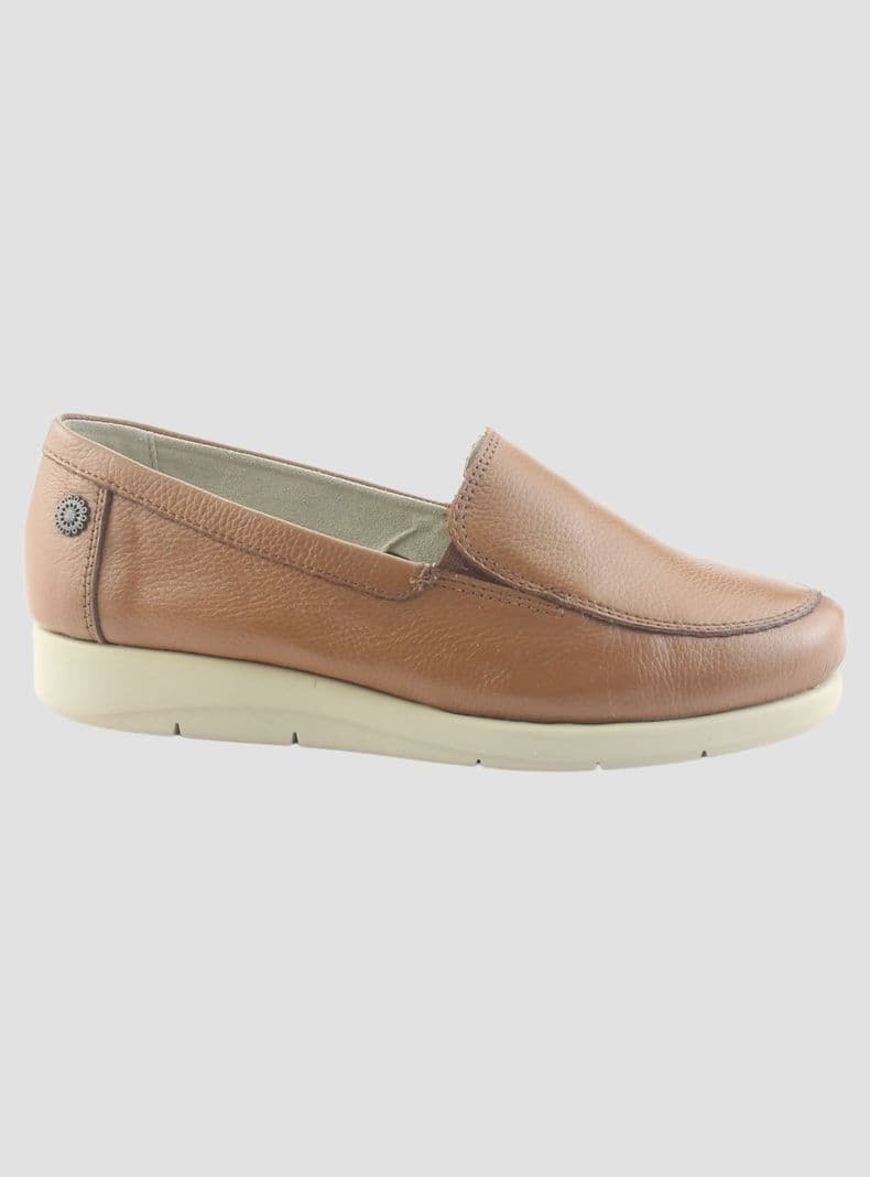 Mocasin de Cuero Chalada Mujer Cira-1 Camel Casual 38
