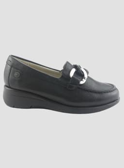 Mocasin de Cuero Chalada Mujer Cala-4 Negro Casual 39