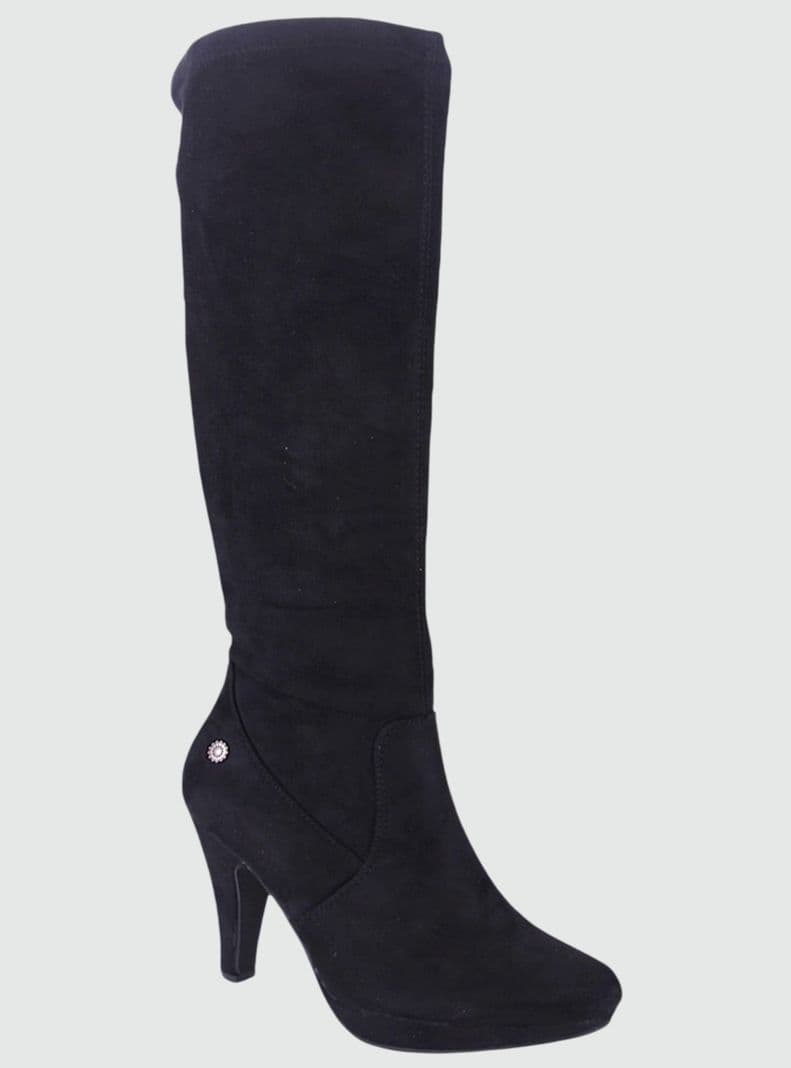 Bota Chalada Mujer Plataform-7 Negro Moda 38
