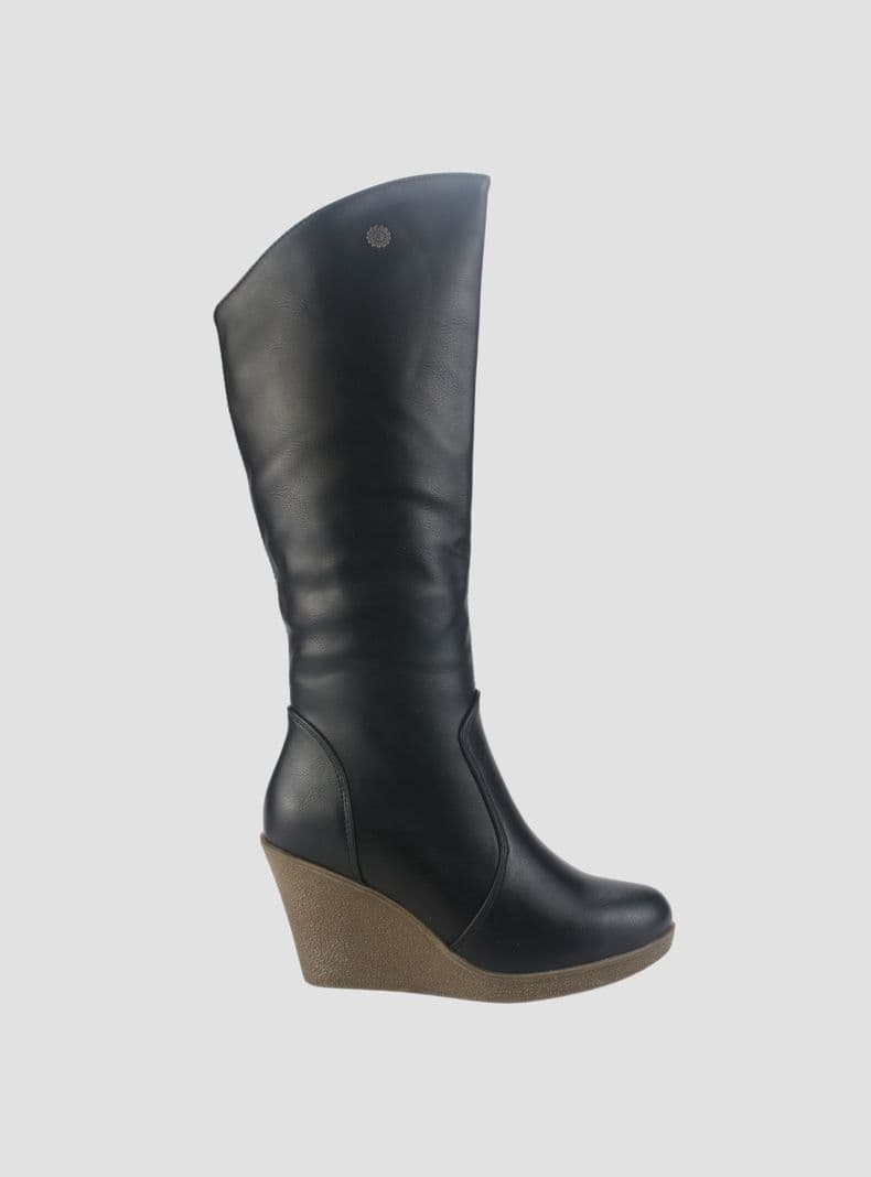 Bota Chalada Mujer Wedge-22 Negro Casual 37