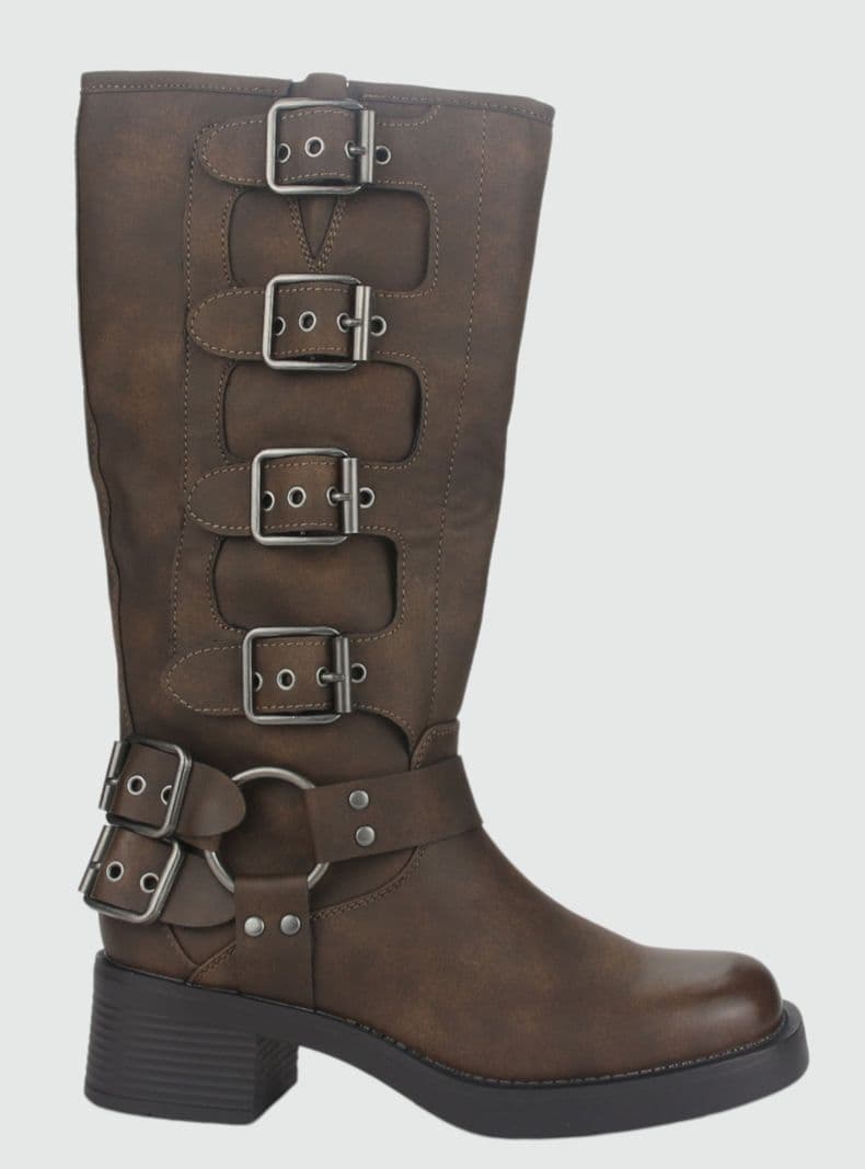 Bota Chalada Mujer Biker-2 Cafe Casual 35