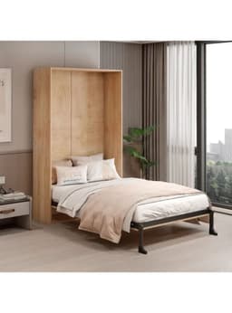 Cama Plegable 1 Plaza Con Bisagra Suave Para Studio Marron