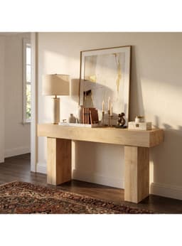 Mesa Lateral Amarante Tipo Arrimo Moderno 160 X 40 X 80 Cm 2025165TP Cafe Claro