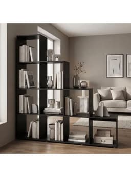 Organizador Repisa Estante Exhibicion Para Living Librero Color Negro