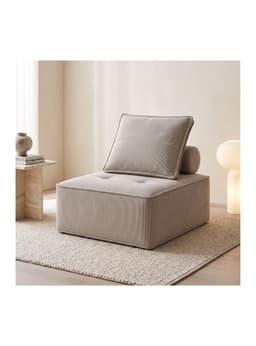 Sofa Lucia Modular Individual 85x85x85 Cm Sin Brazos Rayado Beige