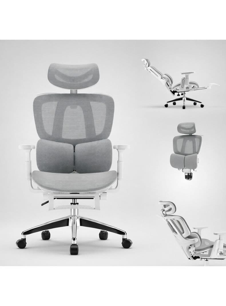 Silla De Oficina E06 Blanca Con Colgador De Ropa Blanco