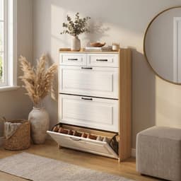 Zapatero Organizdaor Vanguardia Europeo 24 Pares 120x80x24cm Marron/blanco
