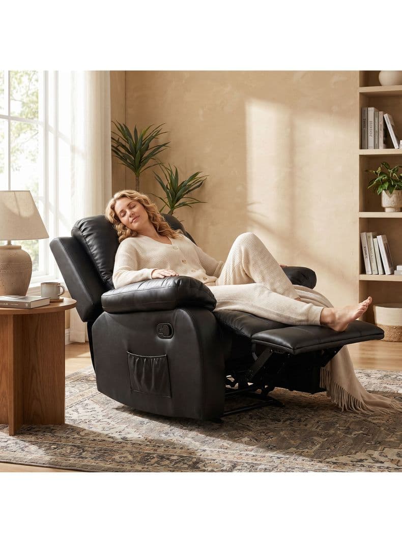 Berger Reclinable Homer Masaje + Reclinable + Calefaccion Negro