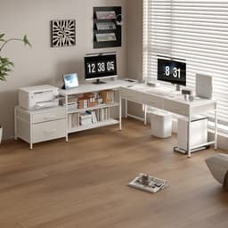Escritorio Homeoffice Esquinero Forma L Oficina Convertible Blanco
