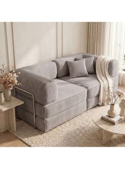 Sofa Cama King Modular 3 En 1 Convertible Alta Tencidad Gris