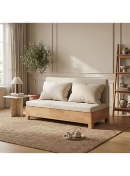 Sofa Cama 2 Cuerpo Con Alcenamiento 120cm Ancho Hecho Madera Balnco Liso