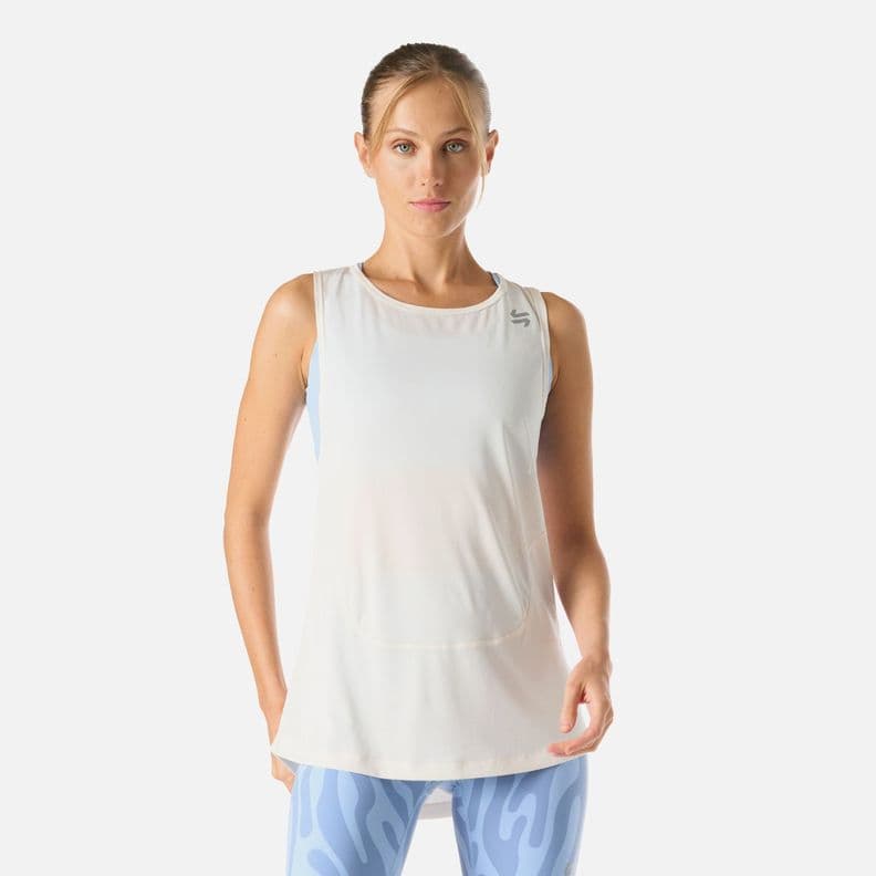 Polera deportiva sin mangas mujer Tempo Blanco XS