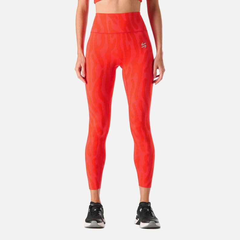 Calza Deportiva de tiro alto 7/8 mujer Tempo Rojo XL