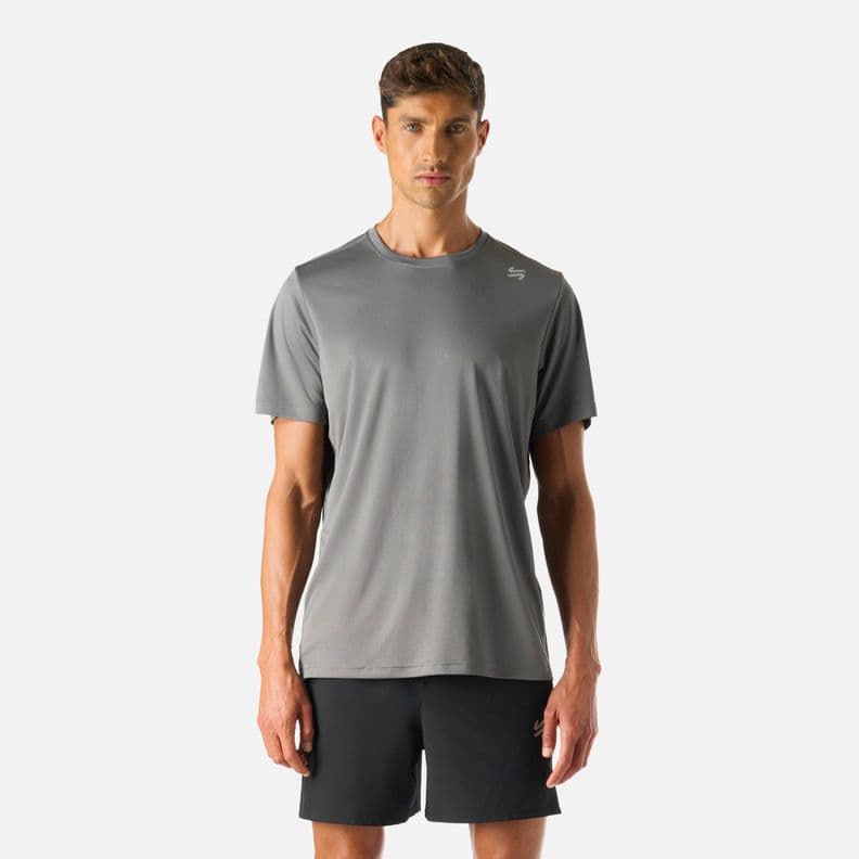 Polera manga corta running hombre Tempo Advanced Gris S