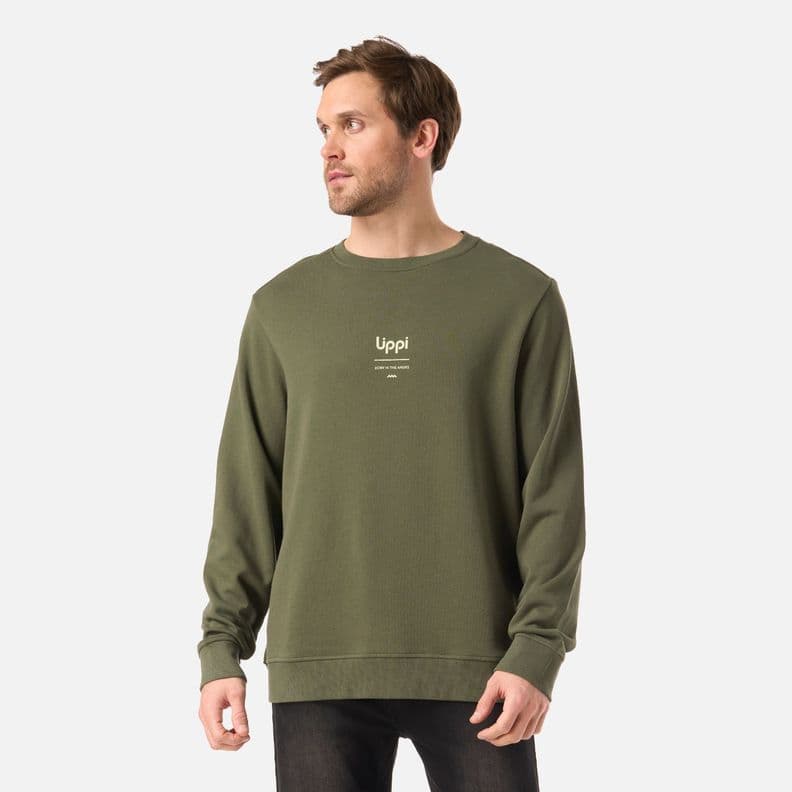 Poleron Hombre Ulmo Mid Point Crewneck Sweatshirt Verde Lippi V26 S