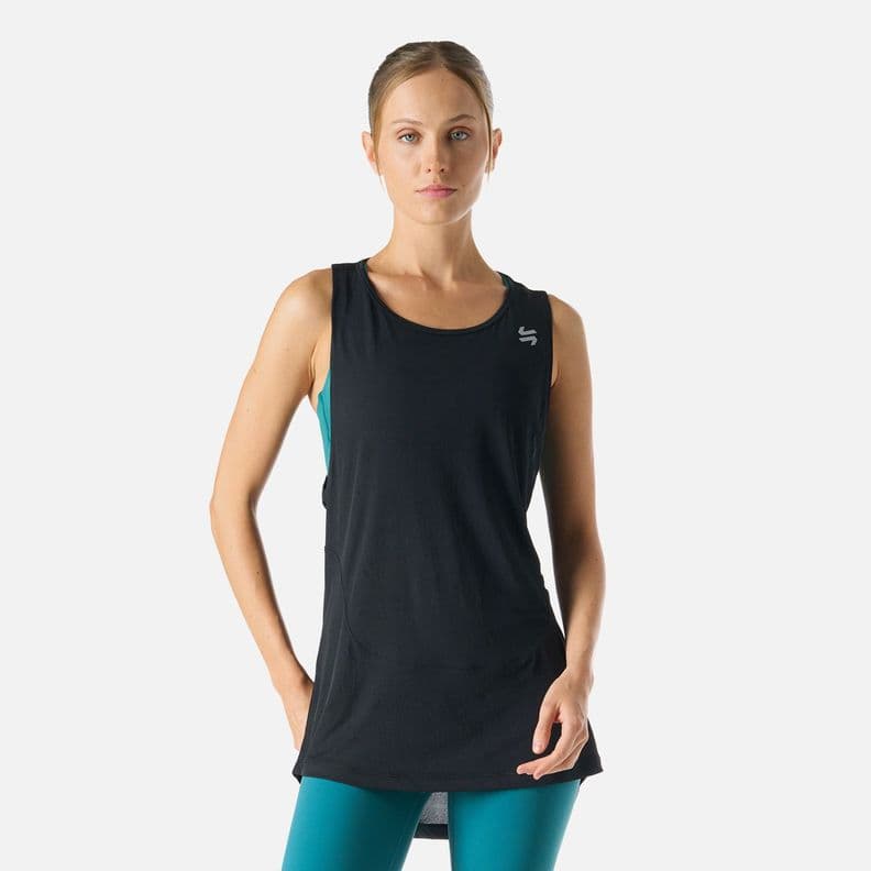 Polera deportiva sin mangas mujer Tempo Negro XL