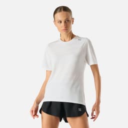 Polera manga corta running sin costuras mujer Built To Move Blanco S