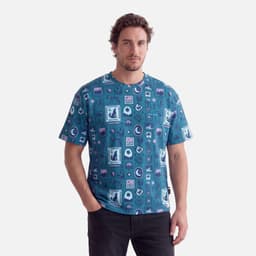 Polera Hombre Reliquias Print Turquesa Verde Haka Honu V27 2XL