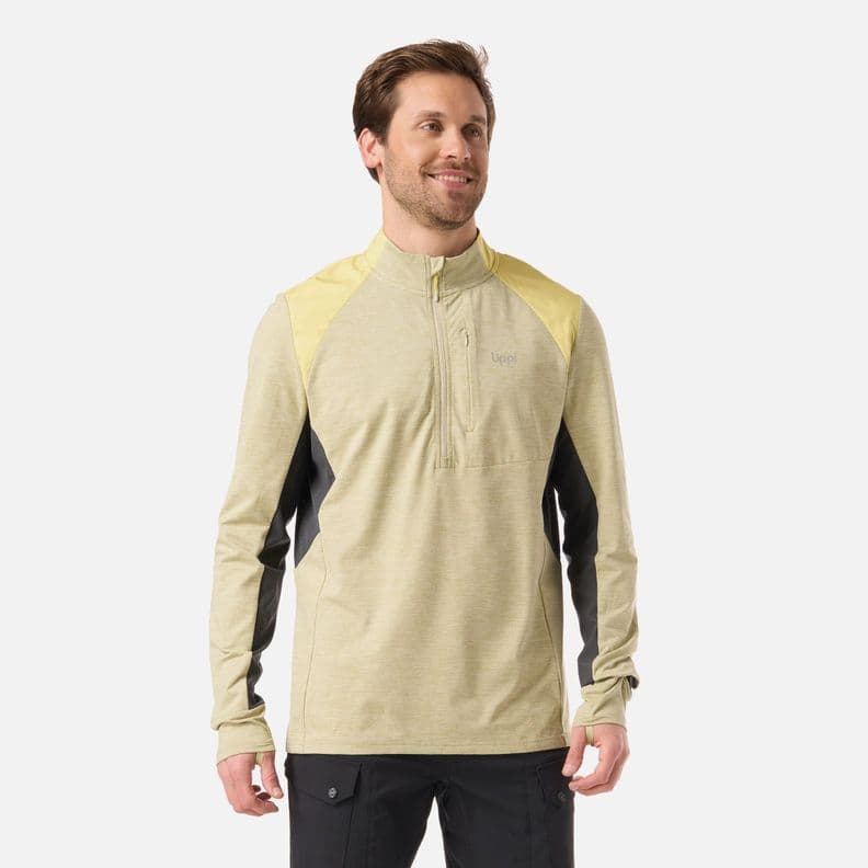 Poleron Hombre Egger 1/4 Zip Verde Manzana Lippi V26 XL