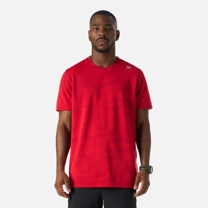 Polera Hombre Built To Move Pro T-Shirt Rojo Anaranjado Vulcano M