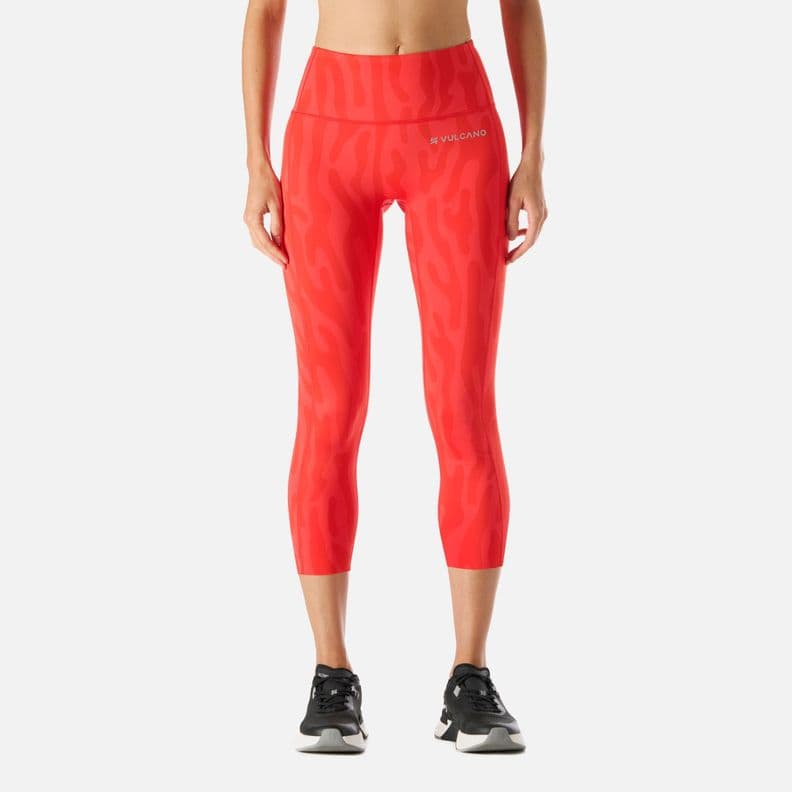 Calza Training tiro alto 3/4 mujer Built To Move Rojo XL