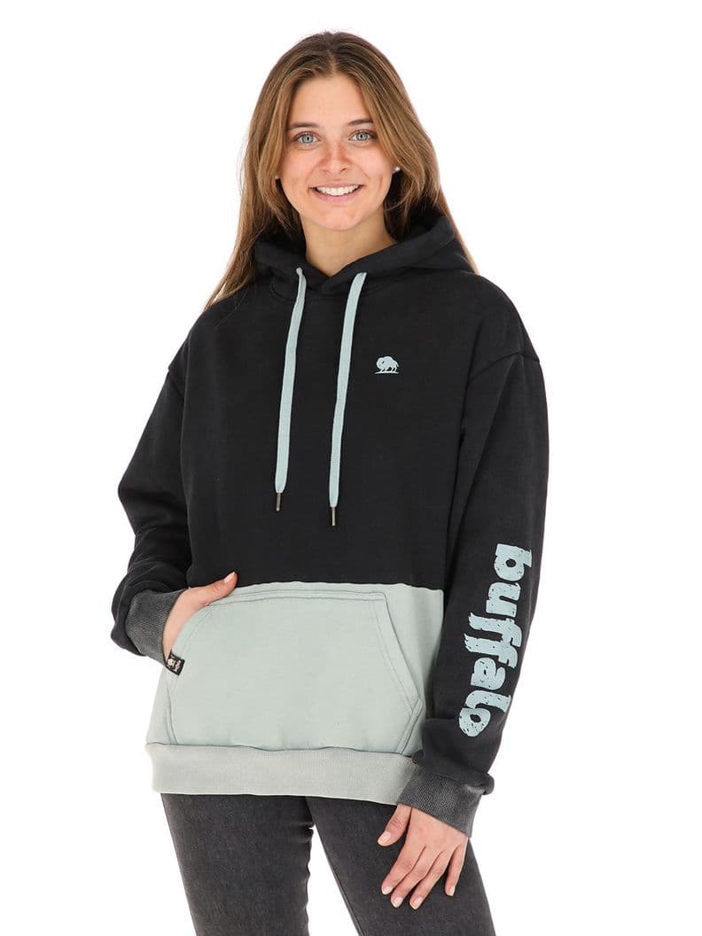 Poleron Fusca Mujer Buffalo Negro L