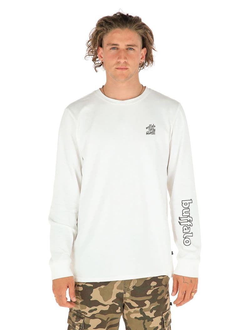 Polera Manga Larga Guayacan Hombre Buffalo Blanco XXL
