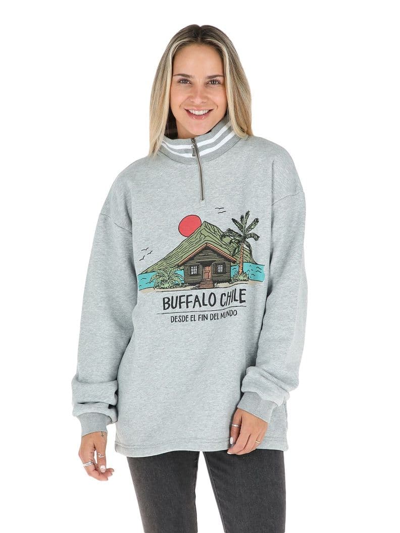 Poleron Igneo Mujer Buffalo Gris S