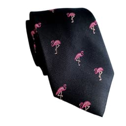 Corbata seda diseno Flamencos, Luciacorbatas Azul Marino