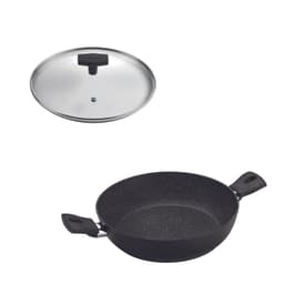 SET Wok 2 Asas 28cm Antiadherente con Tapa Daily Negro