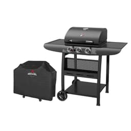 Set Parrilla a Gas 3 Quemadores Kansas Black + Funda M Negro