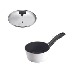 SET Cacerola 16cm Antiadherente Blanco con Tapa Daily Negro