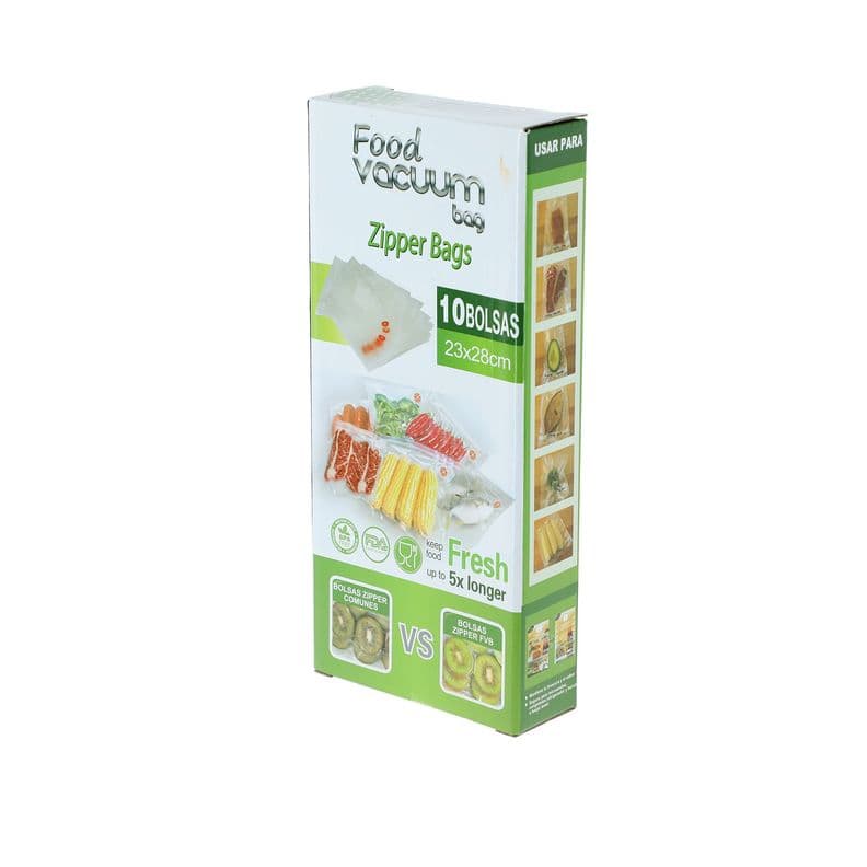 Pack 10 Bolsas al Vacio para Alimentos FVB 23x28 cm Transparente