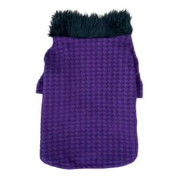 Abrigo Morado Cuello Piel talla XL
