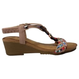 Sandalia Casual Taco Medio 9 Yassne Beige 39