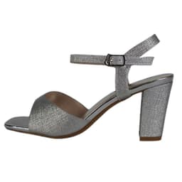 Sandalia Mujer Taco Alto 69 Yassne Plateado Plata 37