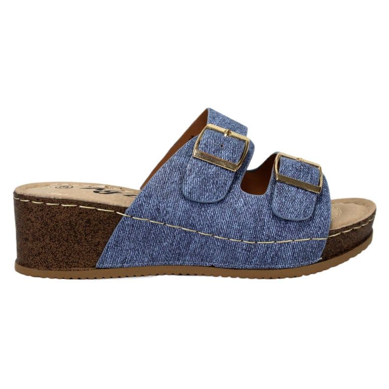 Sandalia de Mujer Taco Bajo 12 Yassne Azul 38