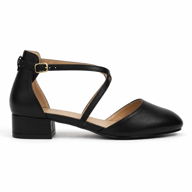 Zapato Mujer JO-027 Ecocuero Taco Cuadrado 3cm Negro 37
